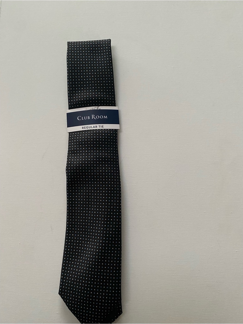Club Room Black Tie with White Microdot Pattern